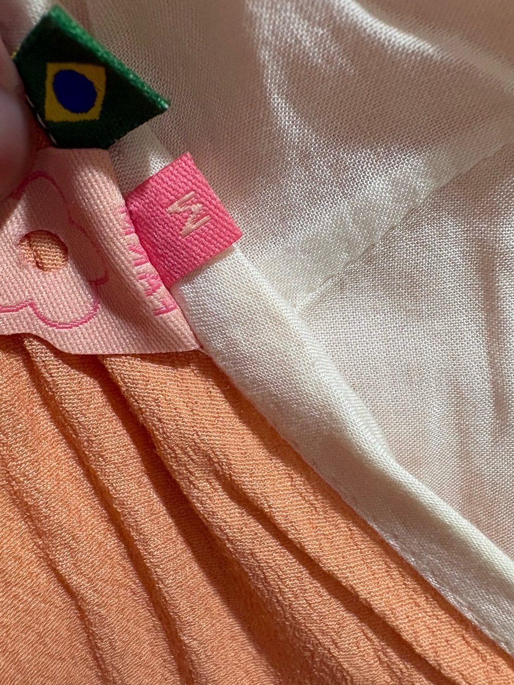 Farm Rio Maxi Dress Tropical Strappy V Neck Sz M Peach Color - For Repair *FLAW* - Picture 7 of 13